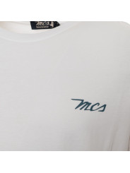 Weißes Baumwoll-Langarmshirt mit MCS-Logo