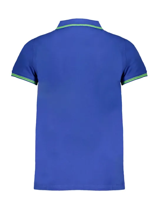 Kontrast Polohemd 1963 Blau – Stilvolles Logo & Applikation