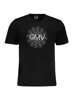 "Schwarzes Gian Marco Venturi Logo-T-Shirt, Kurzarm, Rundhals"