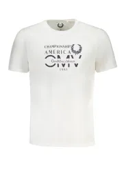 "GIAN MARCO VENTURI T-Shirts im Sale | Italo Bianco Logo Shirt Kurzarm Rundhals online kaufen"|Planet-Deluxe