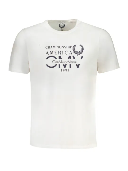 "GIAN MARCO VENTURI T-Shirts im Sale | Italo Bianco Logo Shirt Kurzarm Rundhals online kaufen"|Planet-Deluxe