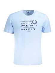 "GIAN MARCO VENTURI T-Shirts im Sale | Kurzarm TShirt Rundhals Logo Aufdruck Italo Azurblau online kaufen"|Planet-Deluxe