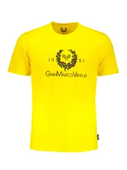 "GIAN MARCO VENTURI T-Shirts im Sale | Kurzes TShirt mit Rundhals und Logoaufdruck in Gelb online kaufen"|Planet-Deluxe