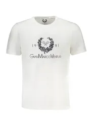 "GIAN MARCO VENTURI T-Shirts im Sale | Kurzarm Shirt Rundhals Logo Print AU01419LINO BIWHITE online kaufen"|Planet-Deluxe