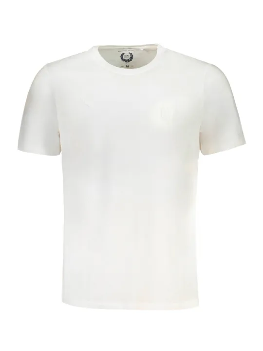 "GIAN MARCO VENTURI T-Shirts im Sale | Piquet Kurzarm TShirt Rundhals Logo Stickerei Weiß online kaufen"|Planet-Deluxe