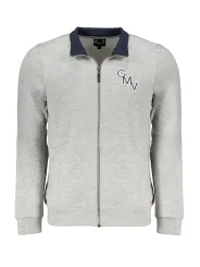 "GIAN MARCO VENTURI Sweatshirts im Sale | Zipper Sweatshirt Grau Mit Taschen Und Logo online kaufen"|Planet-Deluxe
