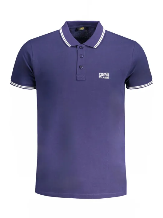 "Cavalli Class Poloshirts im Sale | Kontrast Poloshirt mit Stickerei und Logo online kaufen"|Planet-Deluxe