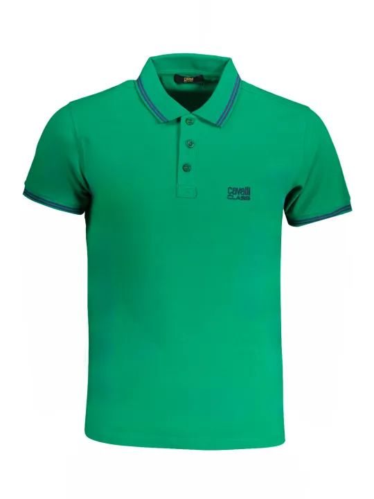 "Cavalli Class Poloshirts im Sale | Kontrast Poloshirt mit Stickerei und Logo online kaufen"|Planet-Deluxe