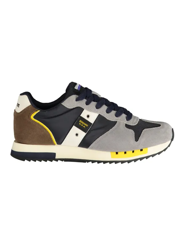 "Blauer Sneakers im Sale | Blauer F4QUEENS Sneaker mit Kontrastdetails und Print online kaufen"|Planet-Deluxe