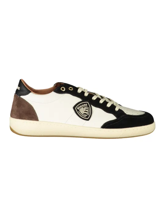 "Blauer Sneakers im Sale | Blauer Sneaker mit Kontrastdetails und Logo Print online kaufen"|Planet-Deluxe