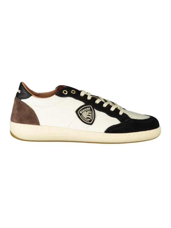 "Blauer Sneakers im Sale | Blauer Sneaker mit Kontrastdetails und Logo Print online kaufen"|Planet-Deluxe