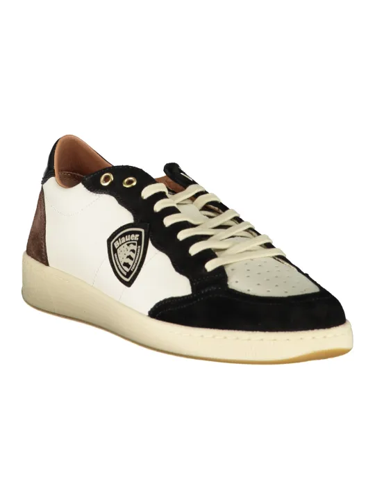 "Blauer Sneakers im Sale | Blauer Sneaker mit Kontrastdetails und Logo Print online kaufen"|Planet-Deluxe
