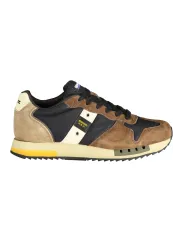 "Blauer Sneakers im Sale | Blauer Sneaker mit Kontrastdetails und Logo Print online kaufen"|Planet-Deluxe