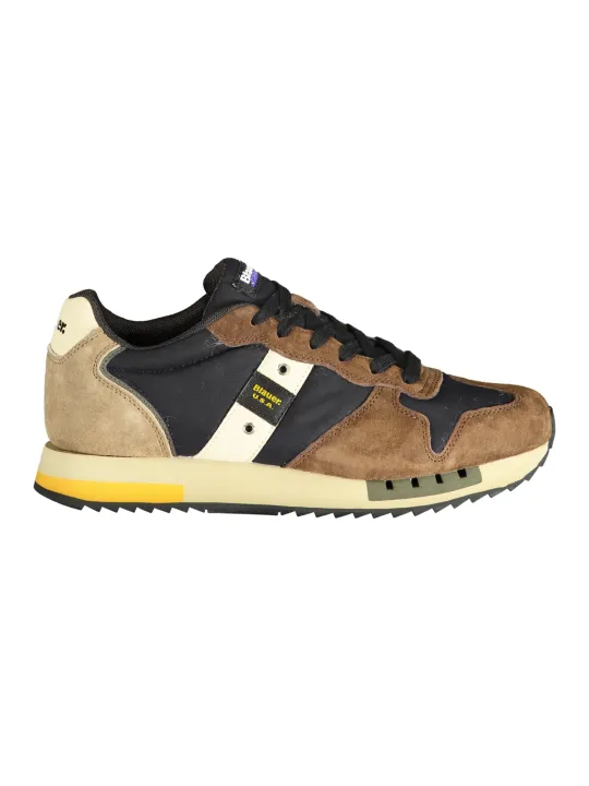 "Blauer Sneakers im Sale | Blauer Sneaker mit Kontrastdetails und Logo Print online kaufen"|Planet-Deluxe