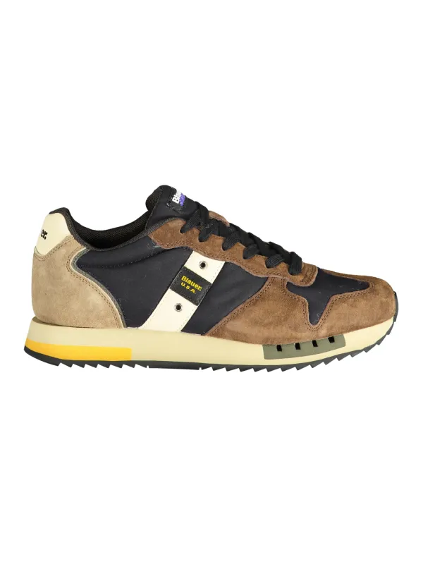 "Blauer Sneakers im Sale | Blauer Sneaker mit Kontrastdetails und Logo Print online kaufen"|Planet-Deluxe