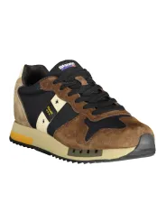 "Blauer Sneakers im Sale | Blauer Sneaker mit Kontrastdetails und Logo Print online kaufen"|Planet-Deluxe