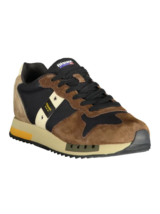 "Blauer Sneakers im Sale | Blauer Sneaker mit Kontrastdetails und Logo Print online kaufen"|Planet-Deluxe