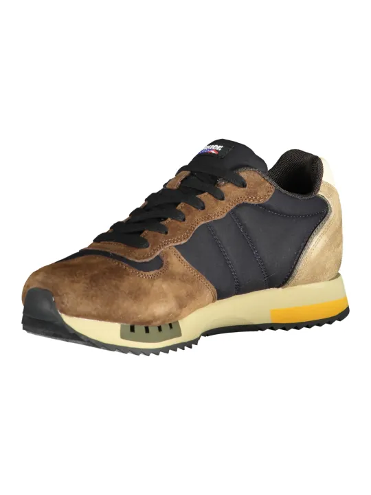 "Blauer Sneakers im Sale | Blauer Sneaker mit Kontrastdetails und Logo Print online kaufen"|Planet-Deluxe