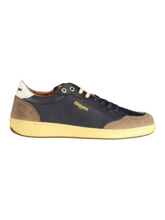 "Blauer Sneakers im Sale | Blauer Sneaker mit Kontrast und Logo Print online kaufen"|Planet-Deluxe