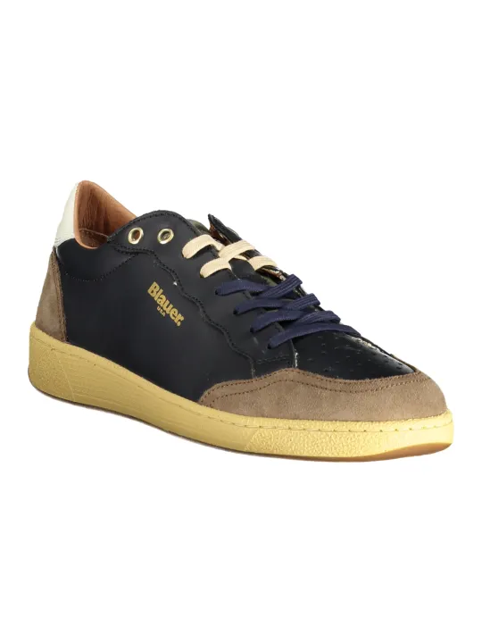 "Blauer Sneakers im Sale | Blauer Sneaker mit Kontrast und Logo Print online kaufen"|Planet-Deluxe
