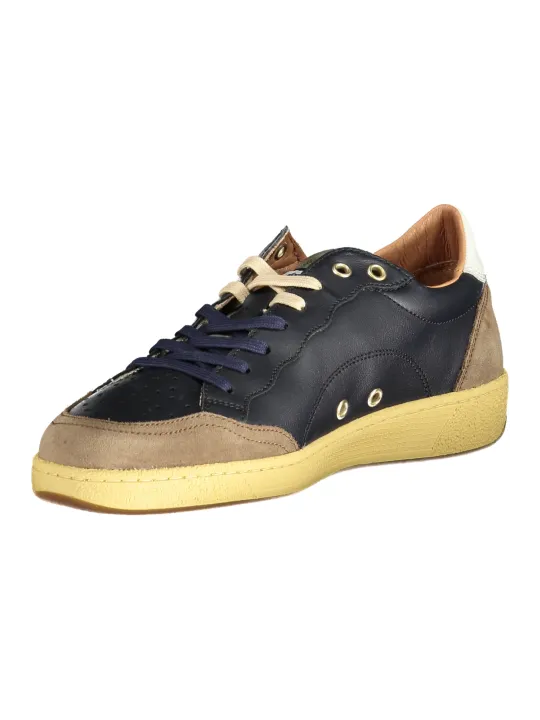 "Blauer Sneakers im Sale | Blauer Sneaker mit Kontrast und Logo Print online kaufen"|Planet-Deluxe