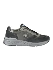 "Blauer Sneakers im Sale | Blauer Kontrast-Sneaker mit Logo und Schnuersenkel online kaufen"|Planet-Deluxe