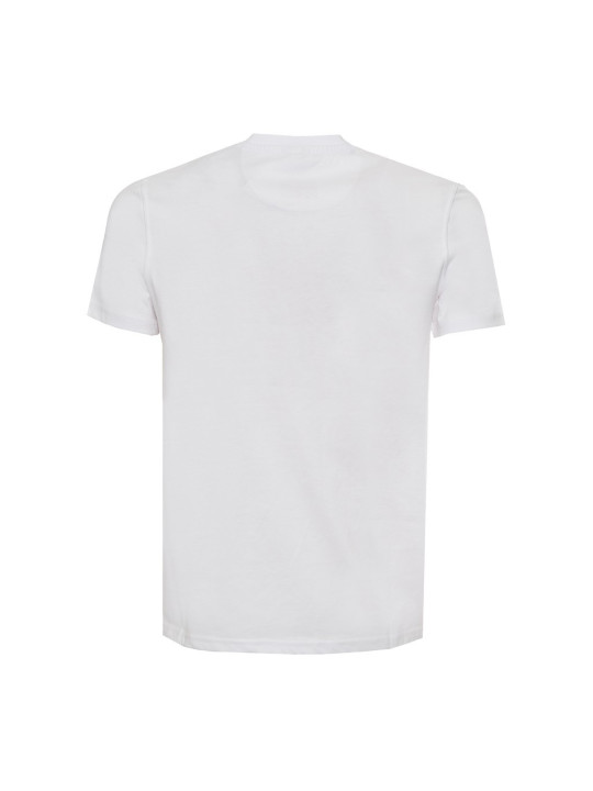 Weißes T-Shirt Rückansicht leichter Stoff