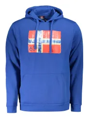 NORWAY 1963: Blauer Kapuzenpullover mit Logo & Tasche