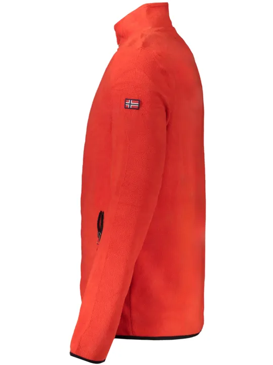 Fleece-Sweatshirt mit Reißverschlusstaschen & Logo