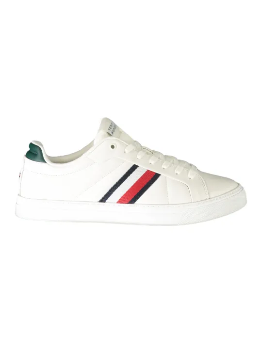 "Tommy Hilfiger Sneakers im Sale | Grüne Kontrast-Sneaker mit Aufdruck und Logo online kaufen"|Planet-Deluxe