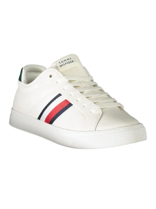 "Tommy Hilfiger Sneakers im Sale | Grüne Kontrast-Sneaker mit Aufdruck und Logo online kaufen"|Planet-Deluxe