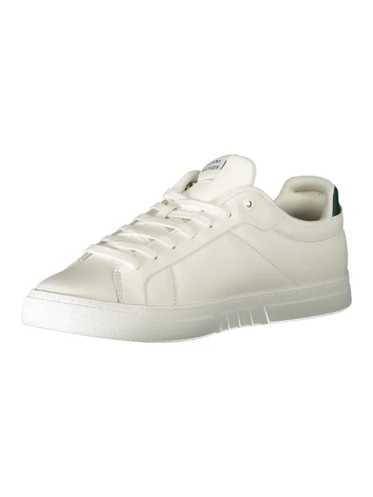 "Tommy Hilfiger Sneakers im Sale | Grüne Kontrast-Sneaker mit Aufdruck und Logo online kaufen"|Planet-Deluxe