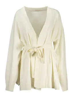 "Elegante Langarm-Cardigan-Bluse mit V-Ausschnitt & Gürtel"