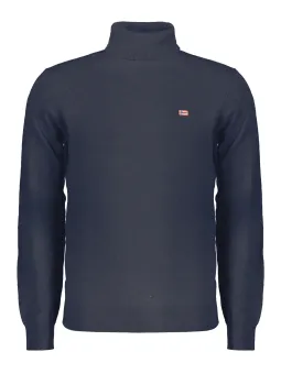 "Eleganter Navy-Rollkragenpullover mit Stickerei – NORWAY 1963"