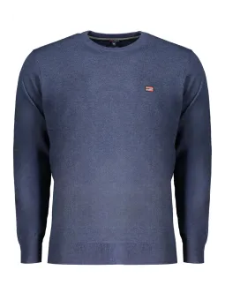 "Norway 1963 Denim Rundhals-Pullover mit Sticklogo"