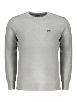 "Grauer Langarm-Pullover mit Logo-Stickerei - Norway 1963"