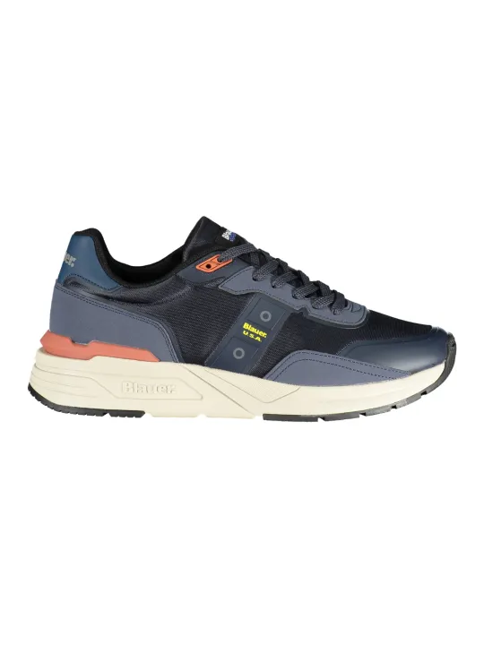 "Blauer Sneakers im Sale | Blauer Sneakers mit Kontrastdetails und Logo Applikation online kaufen"|Planet-Deluxe