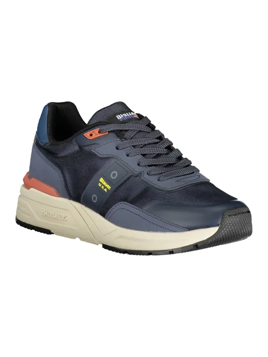"Blauer Sneakers im Sale | Blauer Sneakers mit Kontrastdetails und Logo Applikation online kaufen"|Planet-Deluxe