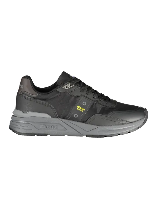 "Blauer Sneakers im Sale | Blauer Kontrast-Sneaker mit Applikationen und Logo online kaufen"|Planet-Deluxe