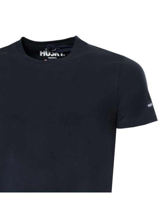 Blaues Husky Baumwoll-T-Shirt Kurzarm