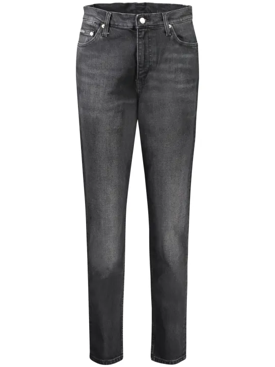Calvin Klein Damen Mom Jeans - 5-Pocket, Logo, Knopf & Zipper
