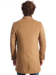 Camel Wollmischung Mantel klassischer Stil