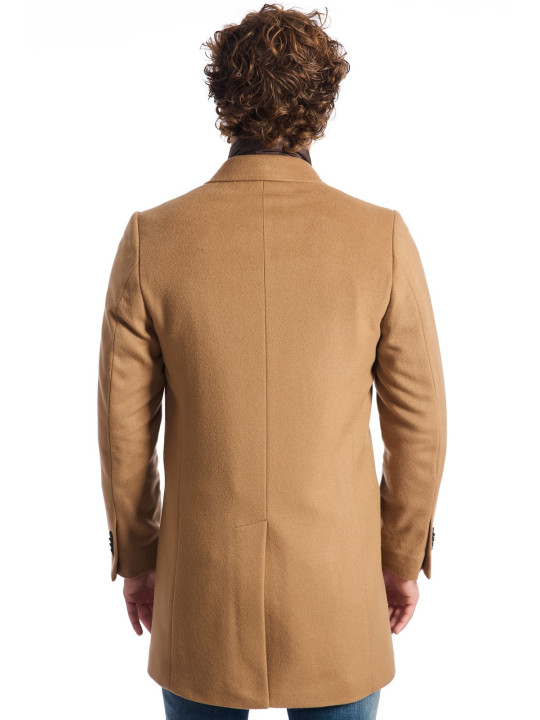 Camel Wollmischung Mantel klassischer Stil