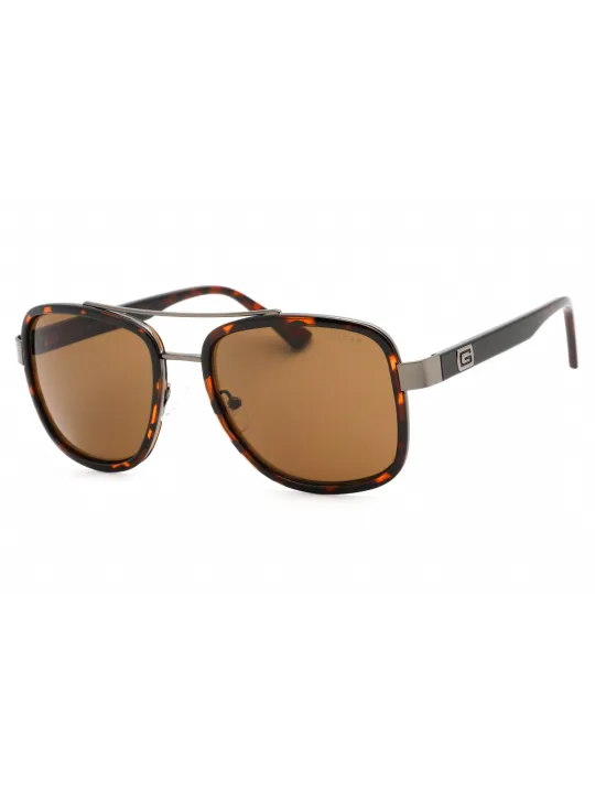 Braunfarbene Guess Sonnenbrille mit Silberdetails