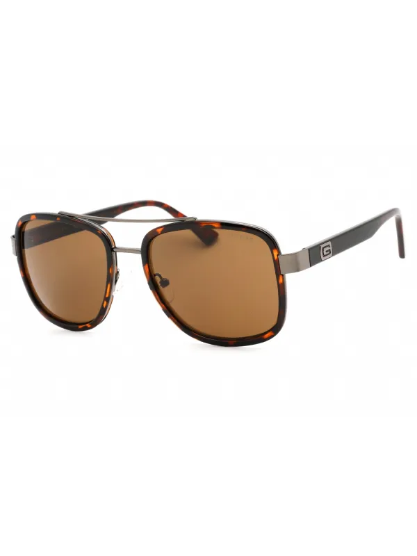 Braunfarbene Guess Sonnenbrille mit Silberdetails Braunfarbene Guess Sonnenbrille mit Silberdetails