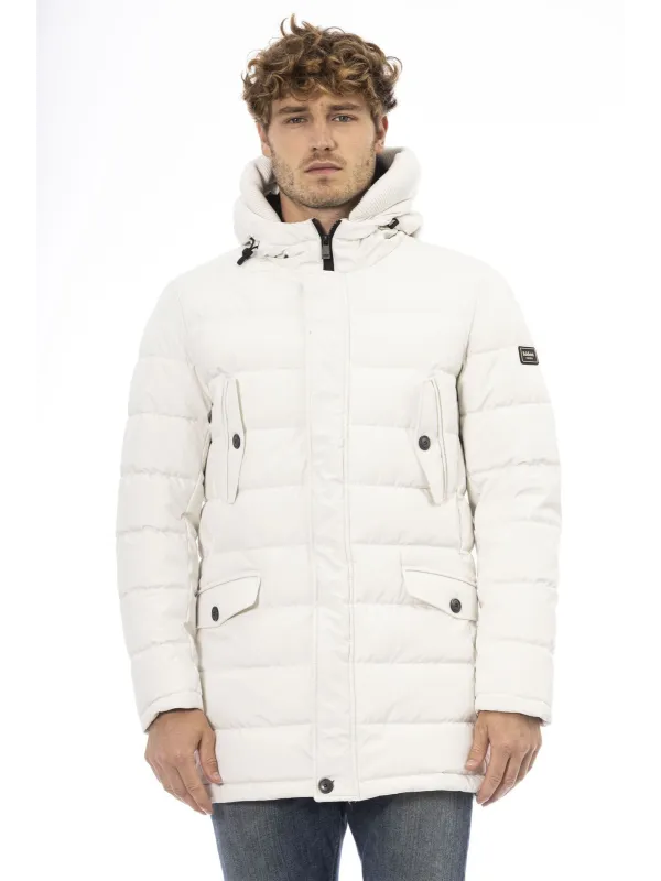 Weißer Oversized Pufferjacke mit Kragen Weißer Oversized Pufferjacke mit Kragen