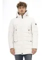 Weißer Oversized Pufferjacke mit Kragen
