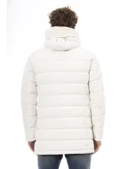 Weißer gesteppter Herren-Puffer-Mantel