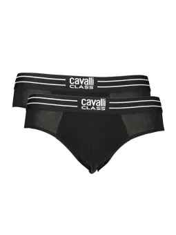 "Cavalli Class Doppelpack Slips mit Logo & elastischem Bund"