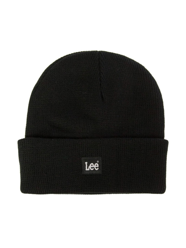 Dunkelgraue Lee Strickmütze mit Logo Dunkelgraue Lee Strickmütze mit Logo